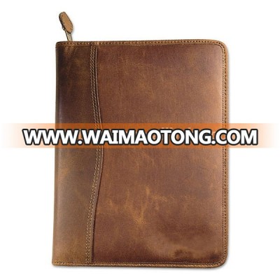 A4 Zipper Portfolios, Personalized A4 Leather Cover , Leather A4 Zippered Executive Portfolio , Leather Zipped Folio Case